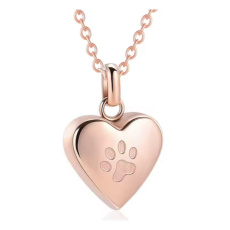 Pamětní, pietní urnový přívěsek, Srdce lesklé červené zlato, voděodolné, nerezová ocel 19 x 29 mm + řetízek 50 cm Pamětní, pietní urnový přívěsek, Srdce lesklé červené zlato, voděodolné, nerezová ocel 19 x 29 mm + řetízek 50 cm