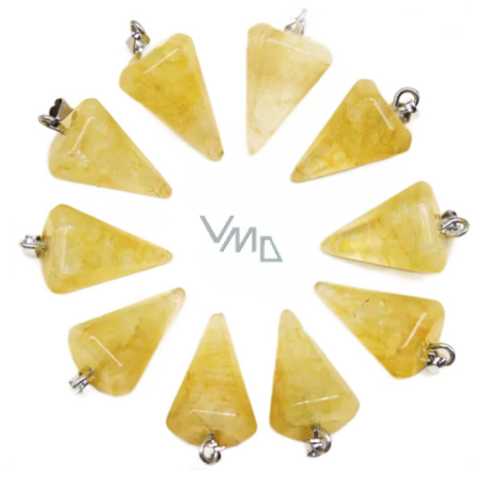 Citrín kyvadlo přírodní kámen, S cca 2,5 cm, 1 kus, AA kvalita, kámen hojnosti, úspěchu