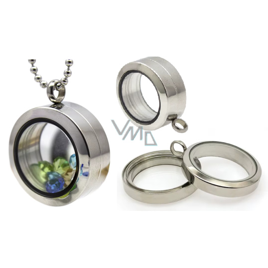 Medailon s otočným uzávěrem nerezový ocelová barva tloušťka 11 mm x 25 mm Medailon s otočným uzávěrem nerezový ocelová barva tloušťka 11 mm x 25 mm