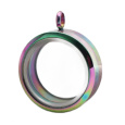Medailon s otočným uzávěrem nerezový duhová barva tloušťka 11 mm x 30 mm