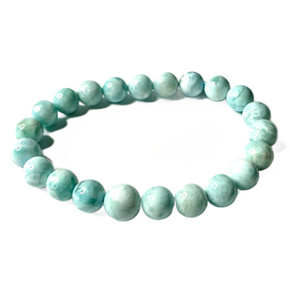 Larimar náramek elastický přírodní kámen, 9,5 - 10 mm / 16 - 17 cm, klid - mír - vyrovnanost Larimar náramek elastický přírodní kámen, 9,5 - 10 mm / 16 - 17 cm, klid - mír - vyrovnanost