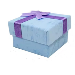 Krabička karton s houbičkou na šperky s mašlí modrá 4 x 4 x 2,5 cm Krabička karton s houbičkou na šperky s mašlí modrá 4 x 4 x 2,5 cm