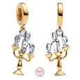 Charm Sterlingové stříbro 925 Disney, Kráska a zvíře, Lumière – kouzelný svícen, přívěsek na náramek film