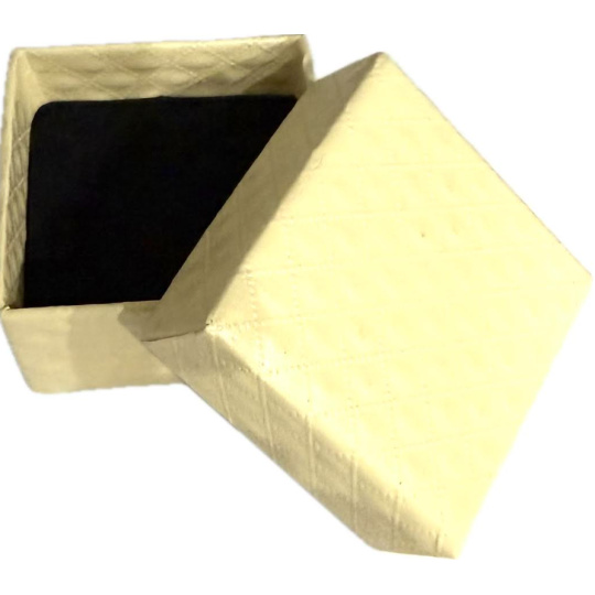Krabička texturovaný papír s houbičkou na šperky béžová 5,1 x 5 ,x 3,3 cm