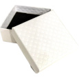 Krabička texturovaný papír s houbičkou na šperky bílá 7 x 7 x 3,5 cm