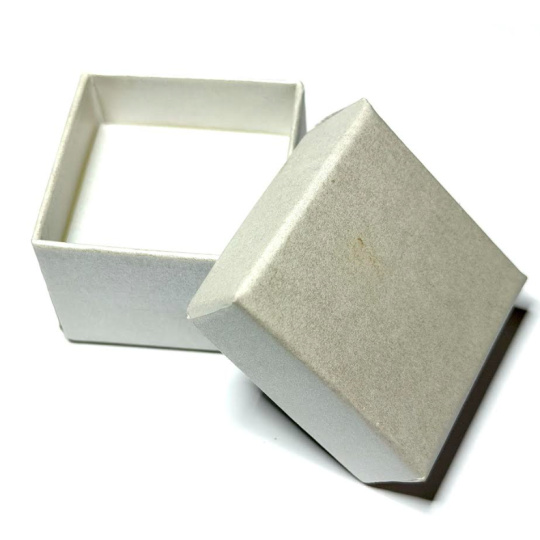 Krabička karton s houbičkou na šperky bílá 4 x 4 x 3 cm