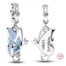 Charm Sterlingové stříbro 925 Motýlí přívěsek -  Klíč k zítřku, přívěsek na náramek zvíře