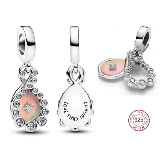 Charm Sterlingové stříbro 925 Kapka nekonečné lásky, přívěsek na náramek láska Charm Sterlingové stříbro 925 Kapka nekonečné lásky, přívěsek na náramek láska