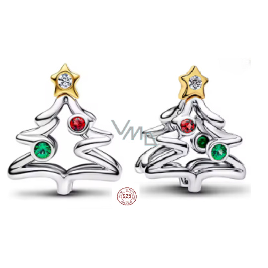 Charm Sterlingové stříbro 925 Vánoční kouzlo – stromek s hvězdou a zirkony, korálek na náramek vánoce Charm Sterlingové stříbro 925 Vánoční kouzlo – stromek s hvězdou a zirkony, korálek na náramek vánoce