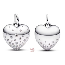 Charm Sterlingové stříbro 925 Srdce poseté zirkony, symbol lásky a elegance, přívěsek na náramek láska Charm Sterlingové stříbro 925 Srdce poseté zirkony, symbol lásky a elegance, přívěsek na náramek láska