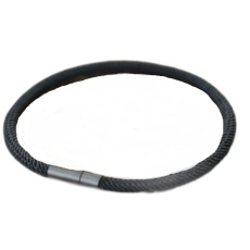 Lanový Magnetický náramek černý, 21,5 cm x 4 mm, unisex