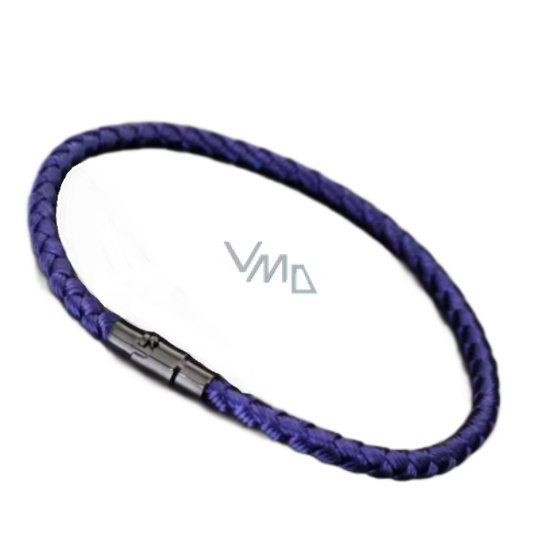 Lanový Magnetický náramek – tmavě modrý 21,5 cm x 4 mm, unisex