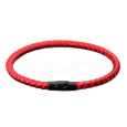 Lanový Magnetický náramek – červený 20,5 cm x 4 mm, unisex