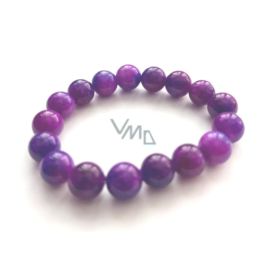 Sugilit náramek elastický přírodní kámen, kulička 12 mm / 16 - 17 cm, Láska • Moudrost • Pravda