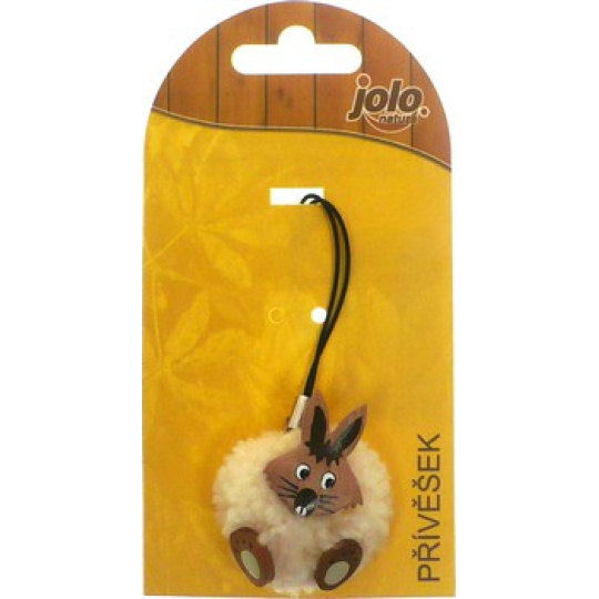 Nekupto Jolo Natura přívěšek na mobil PomPom malý Zajíc 1 kus