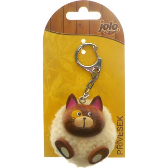 Nekupto Jolo Natura přívěšek PomPom velký Kočka 1 kus