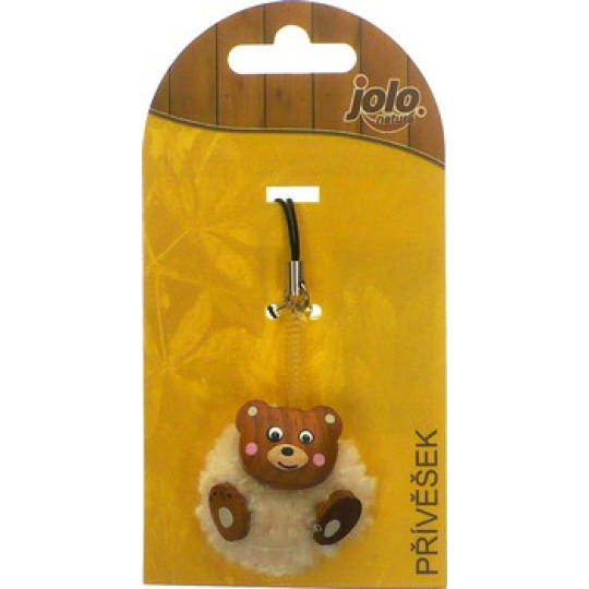 Nekupto Jolo Natura přívěšek na mobil PomPom malý Medvídek 1 kus