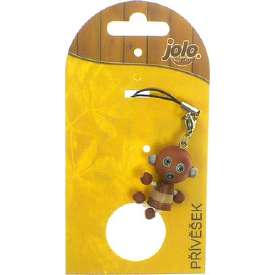 Nekupto Jolo Natura přívěšek na mobil dřěvěný malý Panáček 1 kus