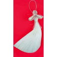 Anděl letící abaca na zavěšení 21 cm