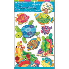 Samolepky na zeď z tvrdého papíru rybky 50 x 30 cm 1 arch