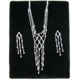 Náhrdelník stříbrný štras s kamínky 38 cm + náušnice 1 pár