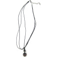 Náhrdelník kožený černý se stříbrným přívěškem 45 cm