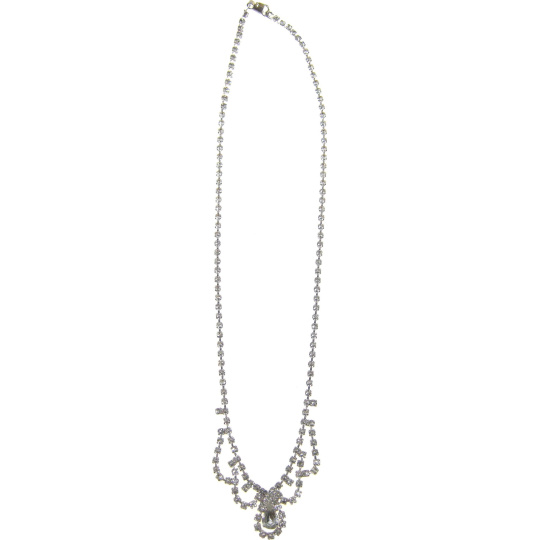 Náhrdelník stříbrný s kamínky 43 cm + náramek 19 cm + náušnice 1 pár