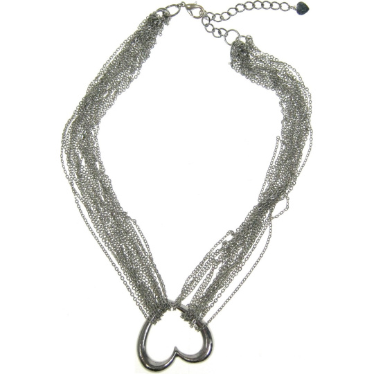 Náhrdelník stříbrný se srdcem 38 cm