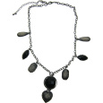 Náhrdelník tmavě šedý s kameny 47 cm