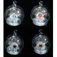 Koule skleněná s andělem svítící LED 6 cm 1 kus