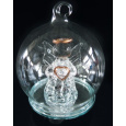 Koule skleněná s andělem svítící LED 6 cm