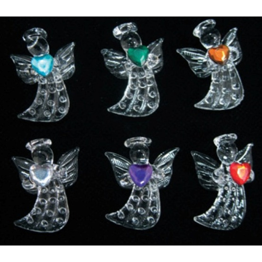 Andělé ze skla sada 6 kusů se srdíčkem sada 4,5 cm