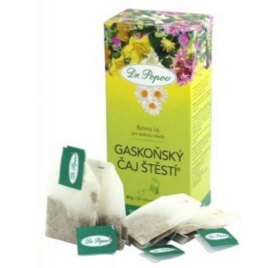 Dr. Popov Gaskoňský bylinný čaj štěstí na dobrou náladu 20 x 1,5 g
