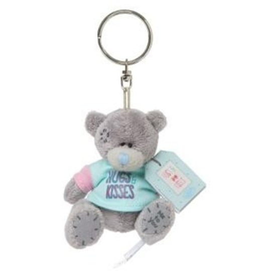 Me to You Medvídek v modrém tričku Hugs & Kisses plyšová klíčenka 7 cm