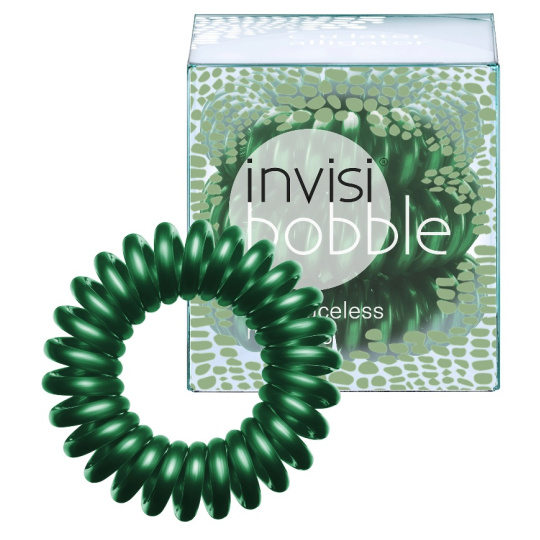 Invisibobble Later Alligator Gumička do vlasů tmavě zelená spirálová 3 kusy limitovaná edice