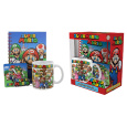 Epee Merch Super Mario keramický hrnek 315 ml + kroužkový blok + klíčenka + podtácek, dárková sada