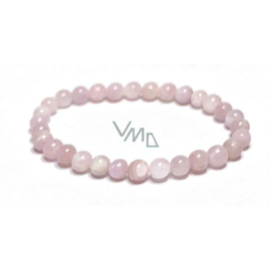 Kunzit náramek elastický přírodní kámen, kulička 6 mm / 16 - 17 cm, kámen emocí