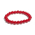 Korál červený náramek elastický přírodní kámen, kulička 8 mm / 16 - 17 cm