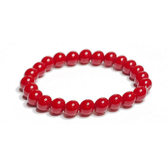 Korál červený náramek elastický přírodní kámen