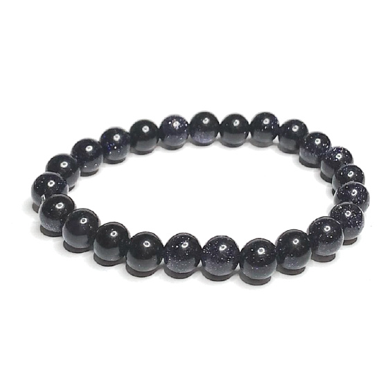 Goldstone modrý Avanturin náramek elastický, kulička kámen ambicí