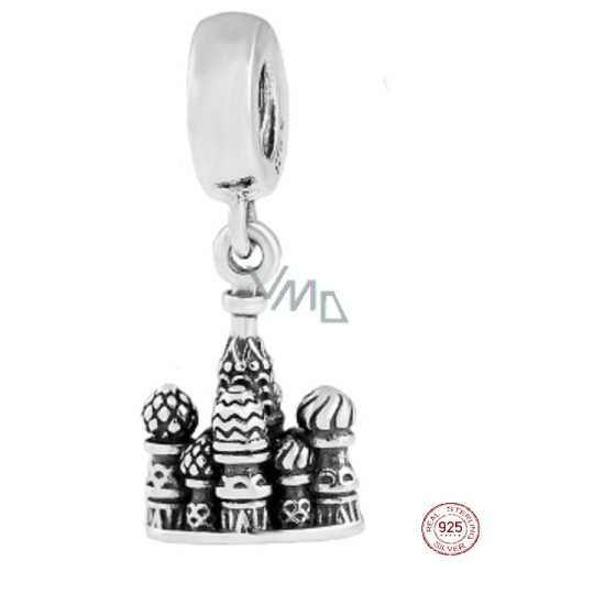 Charm Sterlingové stříbro 925 Moskva Chrám Vasila Blaženého, přívěsek na náramek cestování Charm Sterlingové stříbro 925 Moskva Chrám Vasila Blaženého, přívěsek na náramek cestování