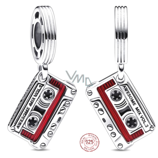 Charm Sterlingové stříbro 925 Marvel Strážci Galaxie, Kazetová páska, přívěsek na náramek, film Charm Sterlingové stříbro 925 Marvel Strážci Galaxie, Kazetová páska, přívěsek na náramek, film
