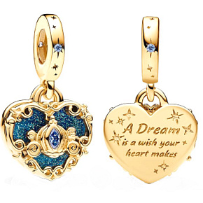 Charm Disney Popelka - kočár a srdce, přívěsek na náramek film