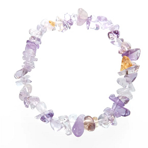 Ametrín náramek elastický sekaný přírodní kámen 19 cm, zesilovač energie