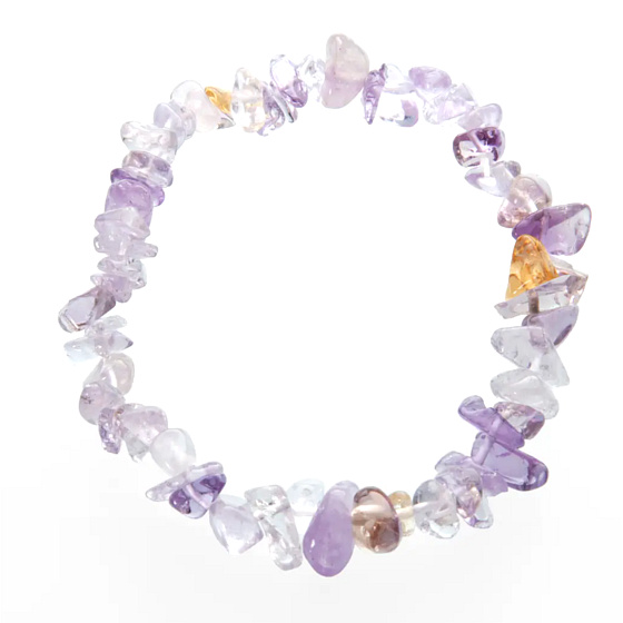 Ametrín náramek elastický sekaný přírodní kámen 19 cm, zesilovač energie