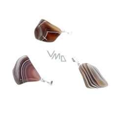 Achát Botswana šedý Troml přívěsek přírodní kámen, M cca 3 cm, 1 kus přináší do života úspšch