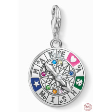 Charm Sterlingové stříbro 925 Kolo osudu - Věčný kruh života, humří spona přívěsek na náramek symbol