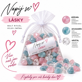 Napij se® lásky – výměnná minerální náplň | Růženín, Akvamarín, Křišťál, 200 g