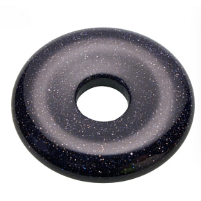 Goldstone modrý Avanturín Donut 30 mm, kámen ambicí