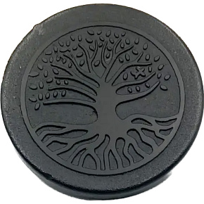 Šungit Gravírovaná nálepka strom života na mobilní telefon EMFochrana, 5G ochrana, radiační ochrana 3 cm